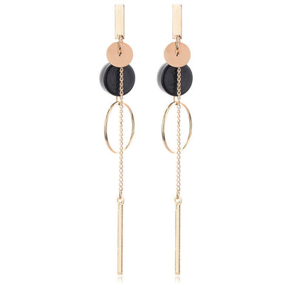 2025 New Gold Color Long Crystal Tassel Dangle Earrings for Women Wedding Drop Earring Fashion Jewelry Gifts